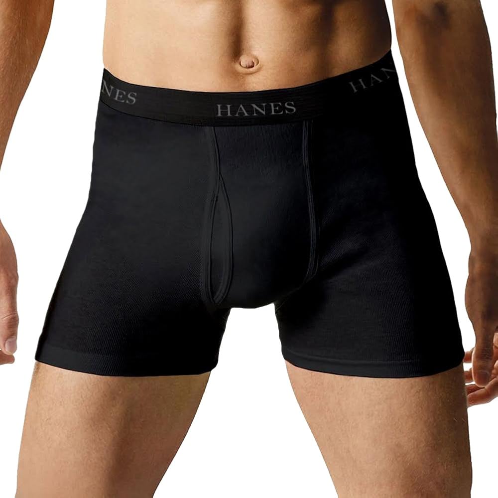 Hanes mens 2349b7 boxer briefs, Black, X-Large US