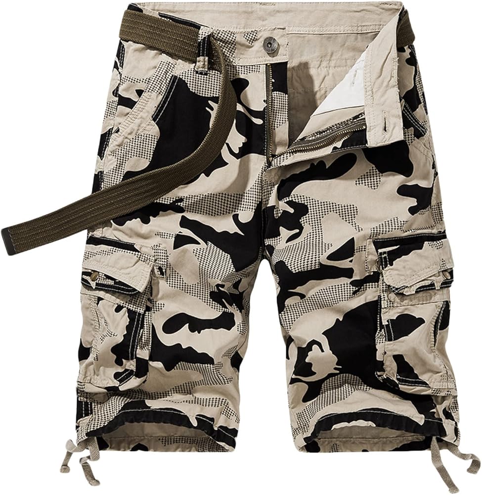 Muscularfit Cargo Shorts Men Regular Fit Camouflage Shorts Multi Pocket Camo Tooling Shorts Summer Casual Work Beach Shorts