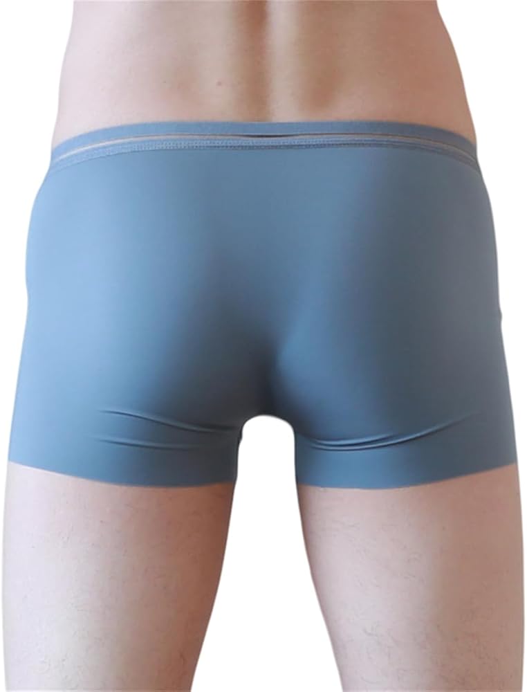 Mens Sexy Underwear Ice Silk Boxers for Men Translucent Trunks