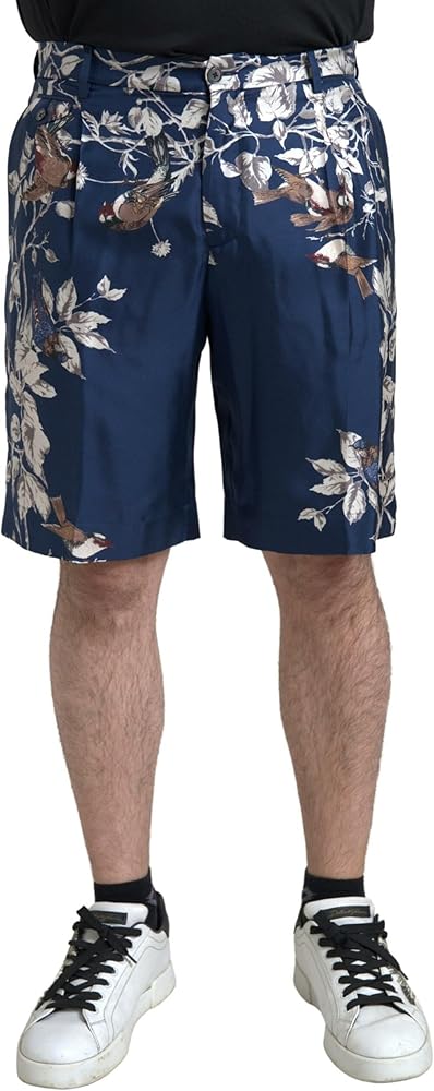 Dolce & Gabbana Silken Floral Bermuda Shorts in Men's Blue