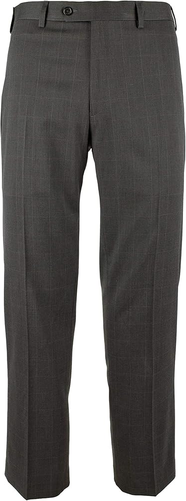 Ralph Ralph Lauren Men Comfort Flex Slim Fit Flat Front Dress Pants (Brown, 42Wx30L)