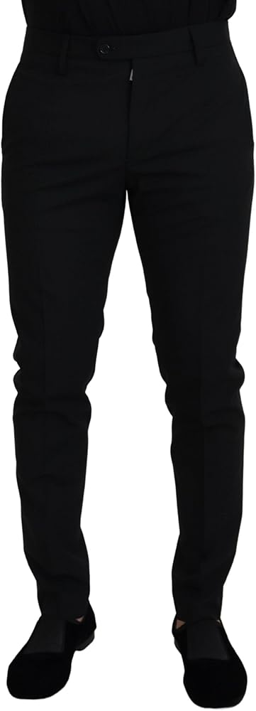 Dolce & Gabbana Black Polyester Chino Formal Men's Pants