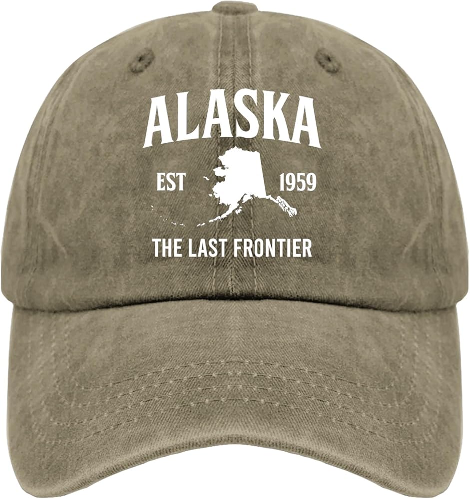 Baseball Caps Alaska The Last Frontier Dad Hat for Men Vintage Baseball Cap Adjustable