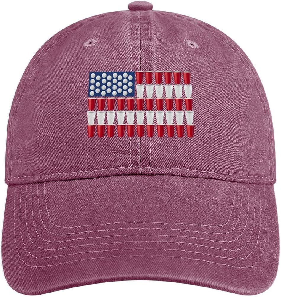 USA Flag Solo Cup Unisex Denim Cap Adjustable Fashion Casquette Dad Hat Baseball Cap Trucker Caps