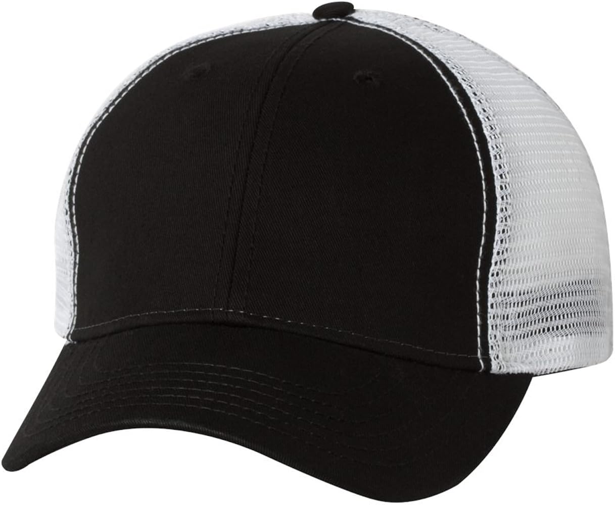 Sportsman 'The Duke'' Washed Trucker Cap Adjustable Black/ White