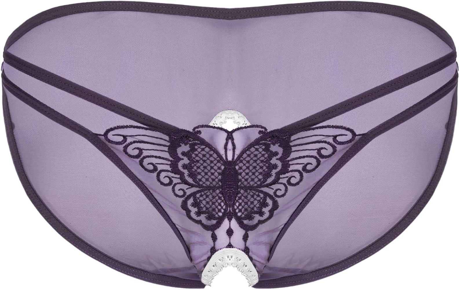 Men's Sissy Panties Girly Mesh Bikini Briefs Underwear Cross Dress Butterfly Embroidery Panty