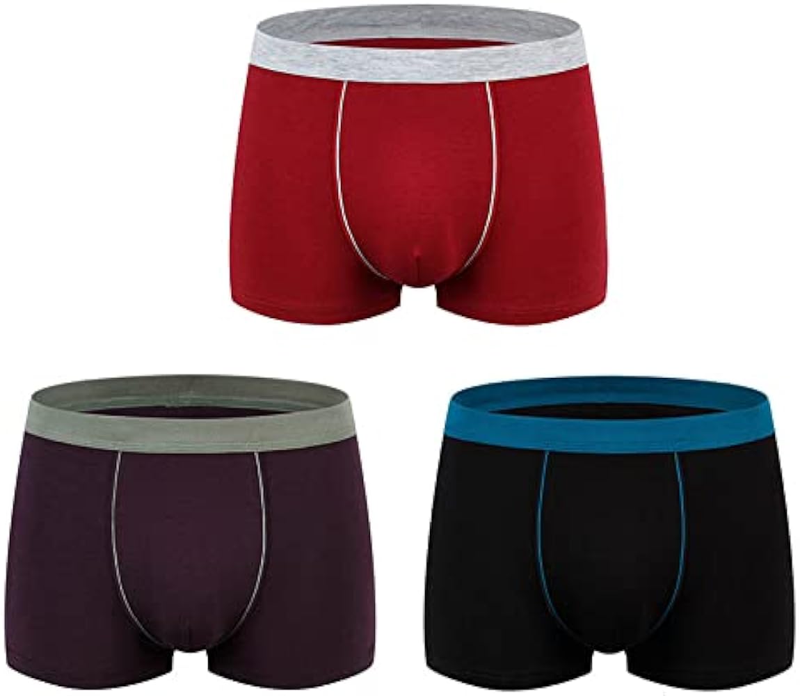 Men's Underwear, Boxer Shorts Pure Cotton mid Waist Solid Color Breathable Pants Trendy Personality Comfortable Loose