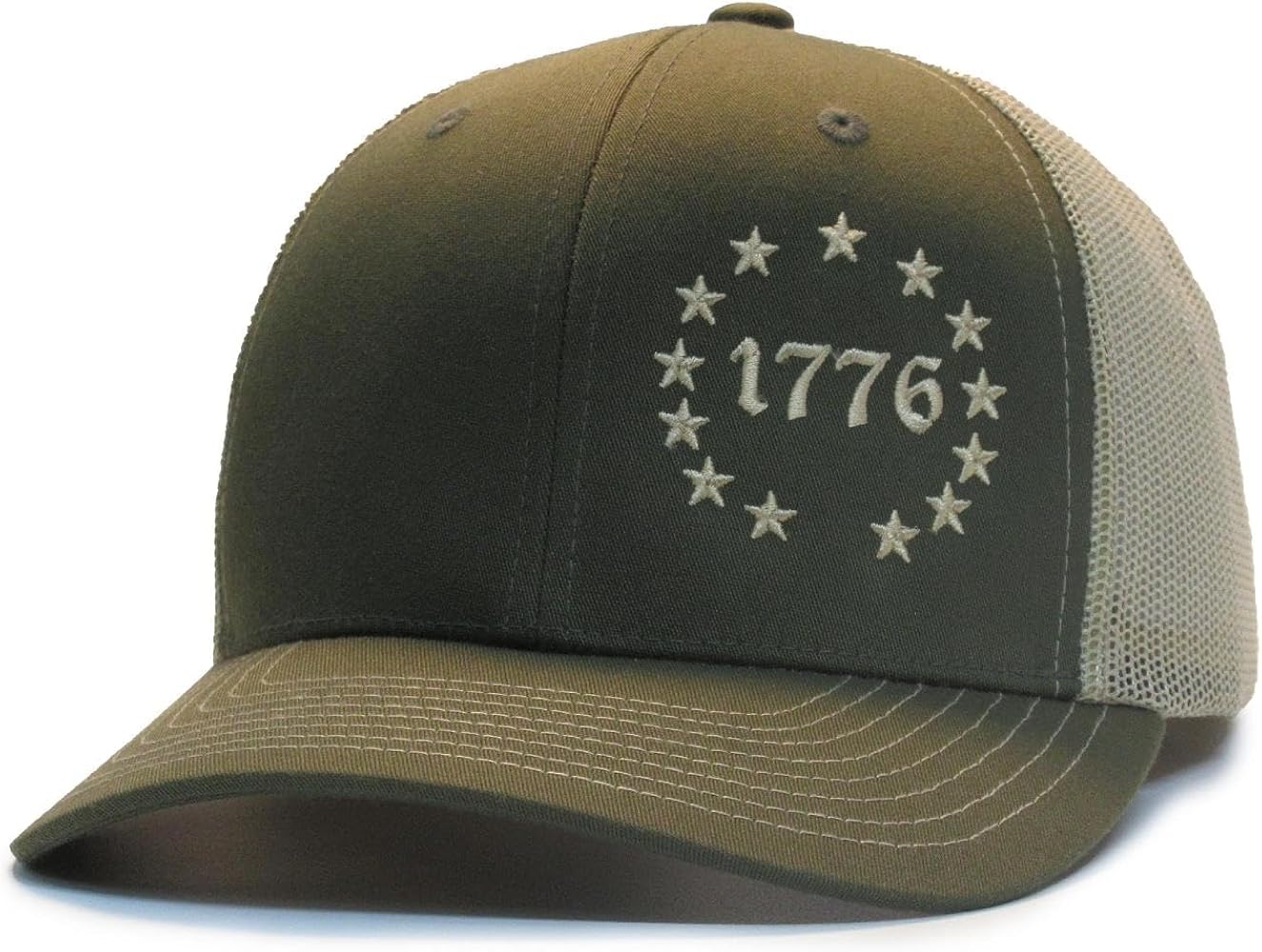 1776 Betsy Ross 13 Colonies 2A OD Green/Khaki hat cap Trucker Mesh Snapback