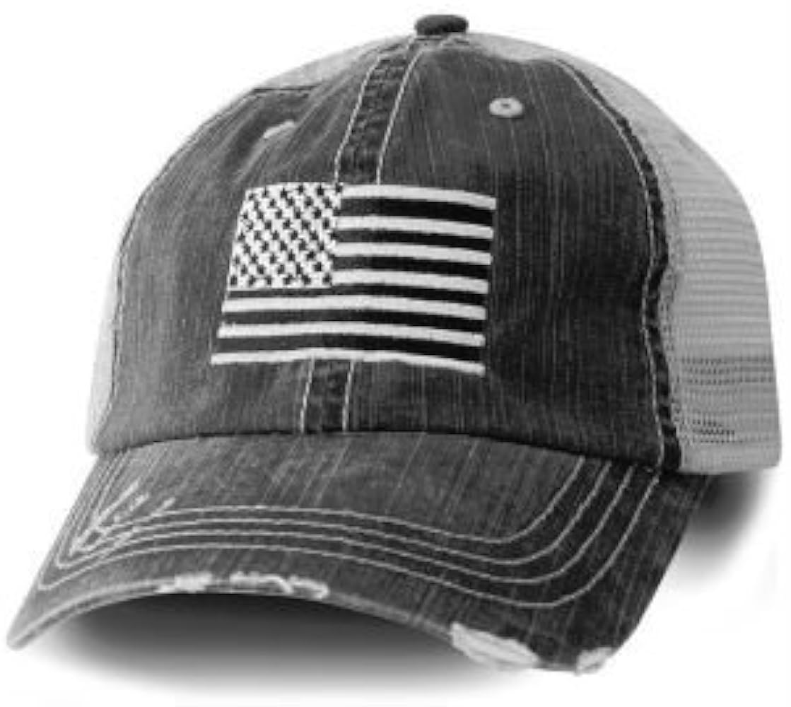 USA American Flag Baseball Cap Black