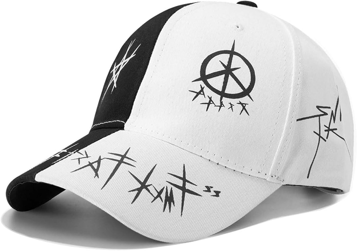 Unisex Graffiti Baseball Cap,Dad Hats,Hip Hop Style Trucker Hat,Black Fashion Hat for Men's Women Adjustable