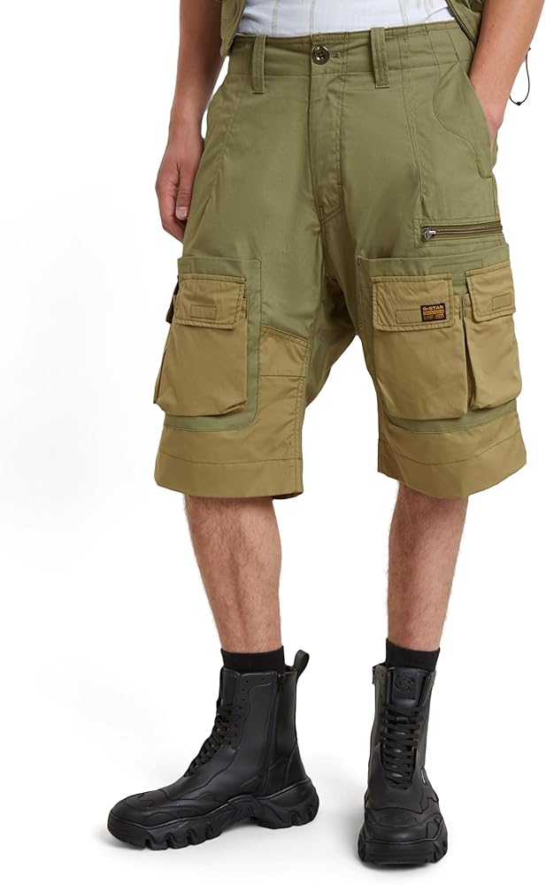 G-STAR RAW Gestaró P-35T Men's Relaxed Cargo Short Shorts, Relaxed Fit, Compact bitt canvas r/sage, W27