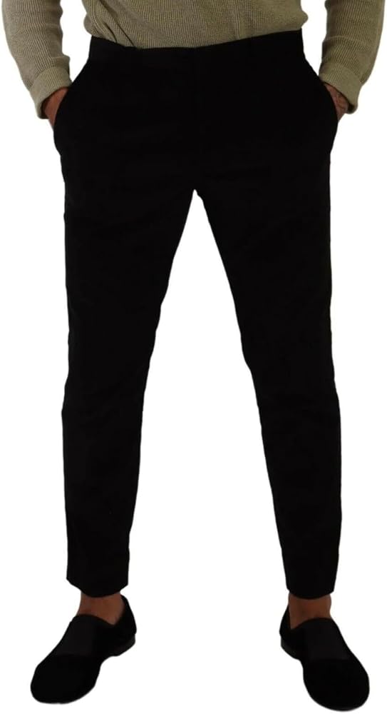 Dolce & Gabbana Black Cotton Corduroy Skinny Trouser Men's Pants