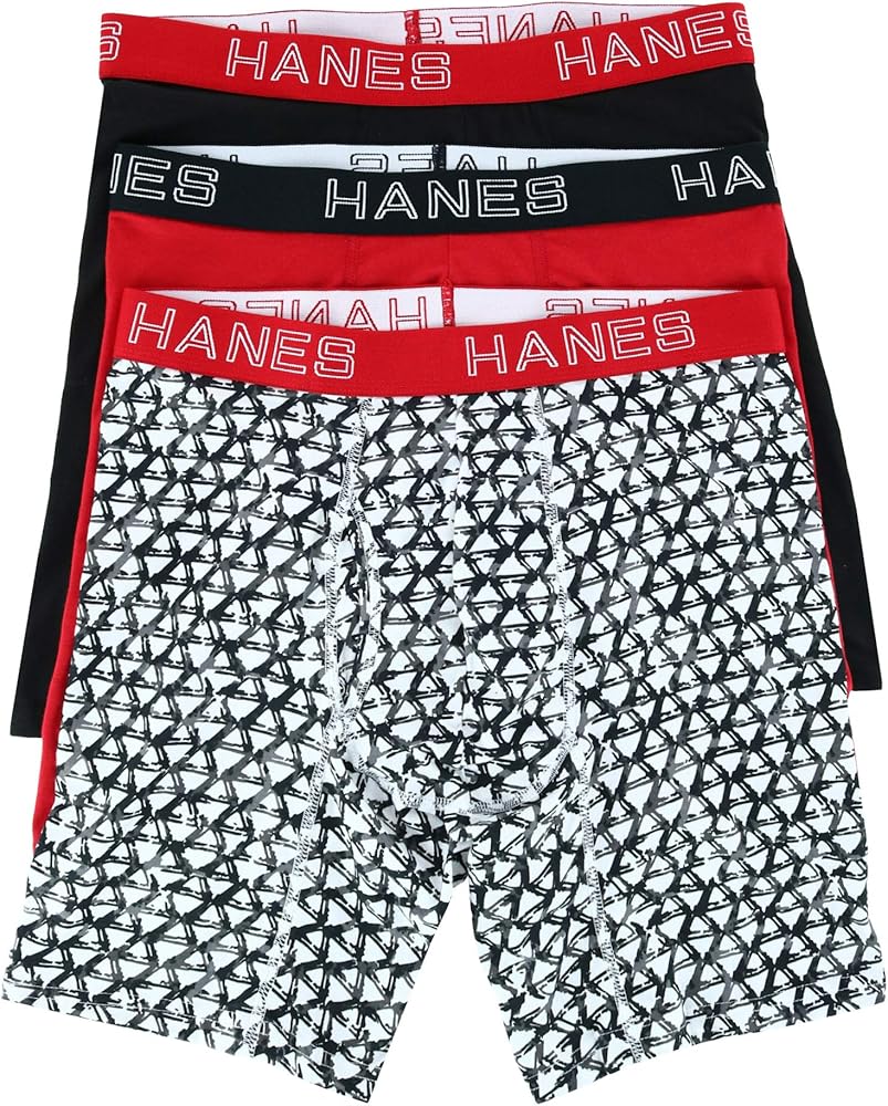 Hanes Men's Comfort Flex Fit Odor Control Boxer Briefs (3 Pack)