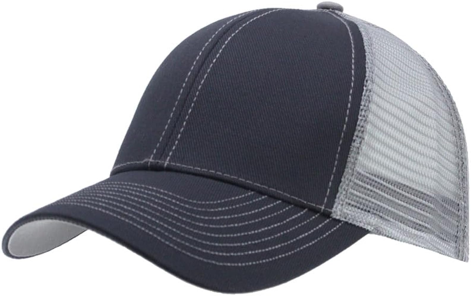 Plain Two Tone Cotton Twill Mesh Adjustable Trucker Baseball Cap