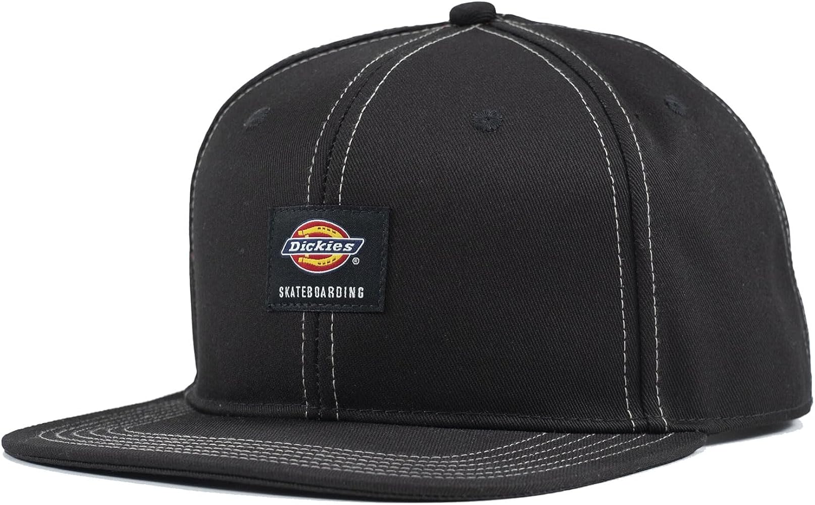 Dickies Men's Skateboarding Flat Bill Snapback Hat Black