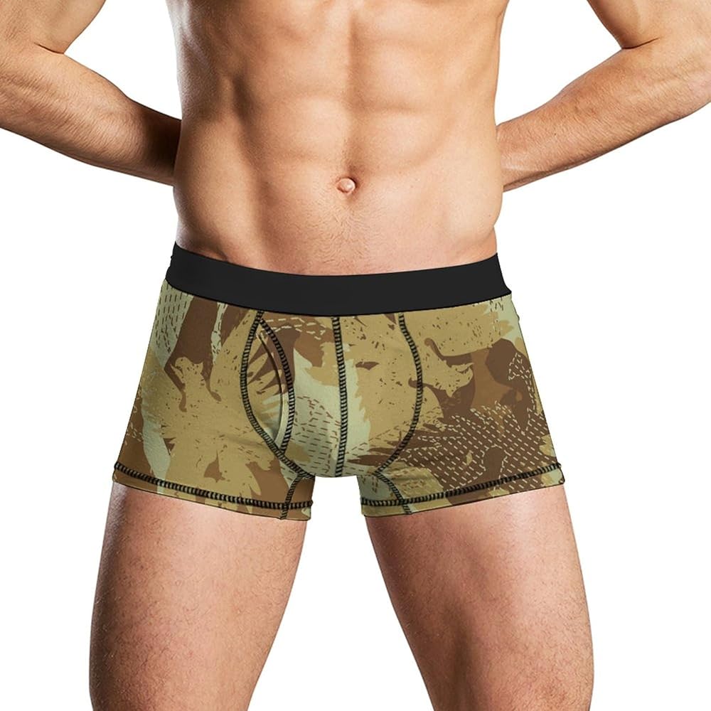 Desert Eagle Military Camouflage Men's Boxer Briefs Stretch Underwear Soft Comfortable