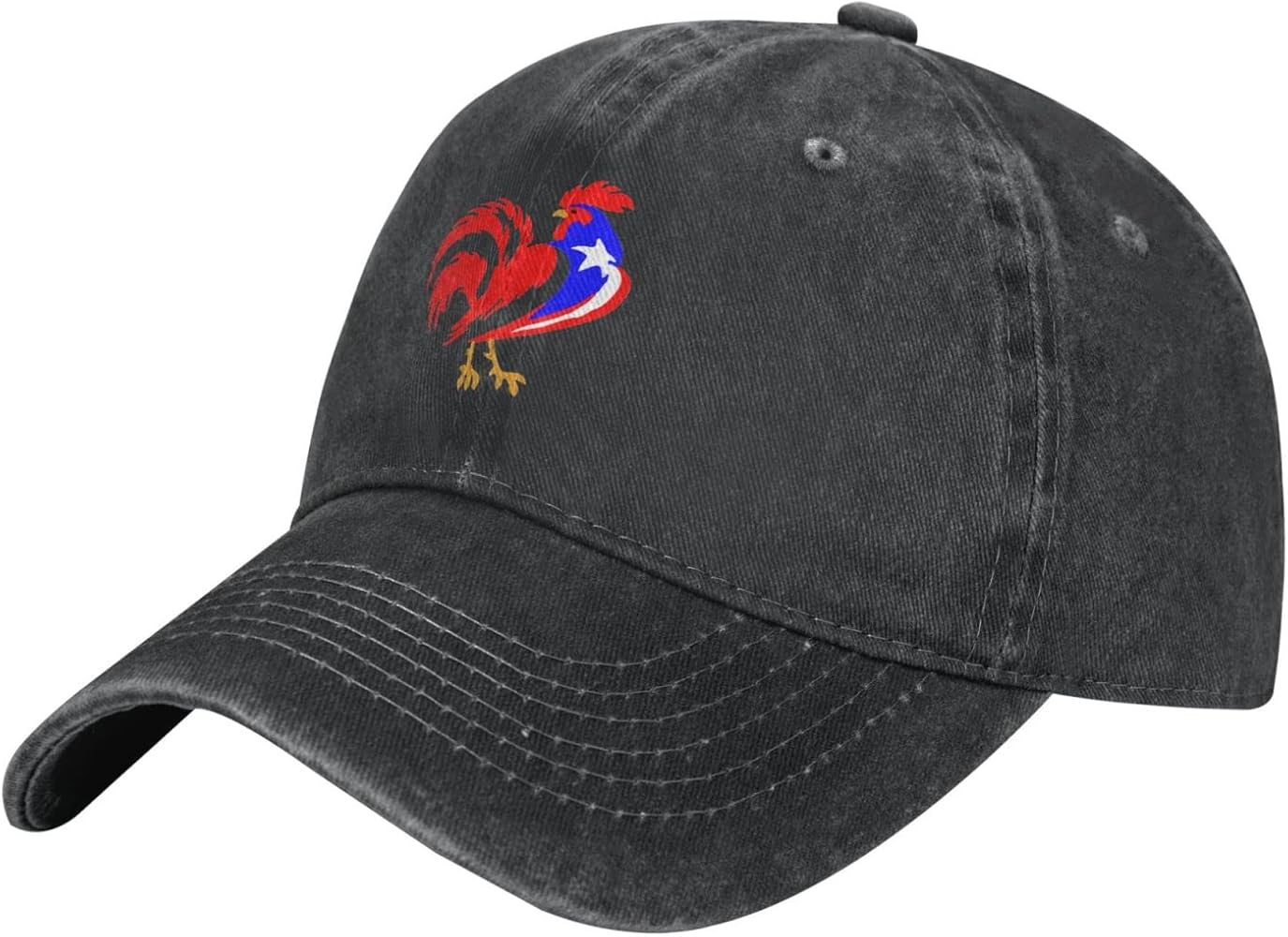 Cotton Baseball Cap Puerto-Rico-Flag-Rooster Dad Hat Adjustable Polo Trucker Unisex Style Headwear Black