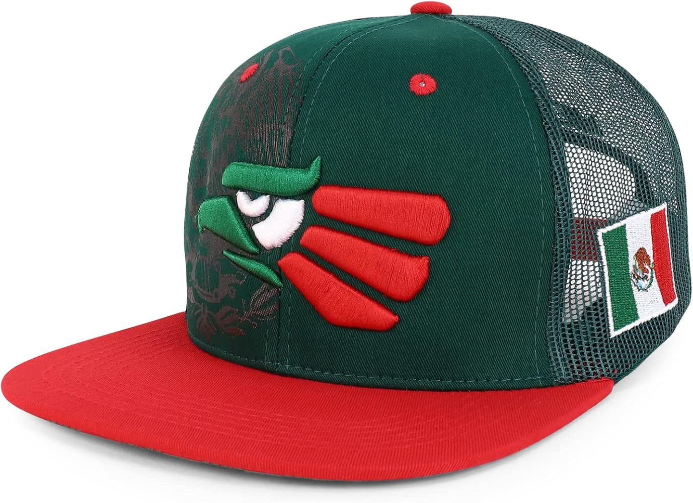 Trendy Apparel Shop XXL Hecho En Mexico Eagle 3D Embroidered Flatbill Snapback Mesh Cap