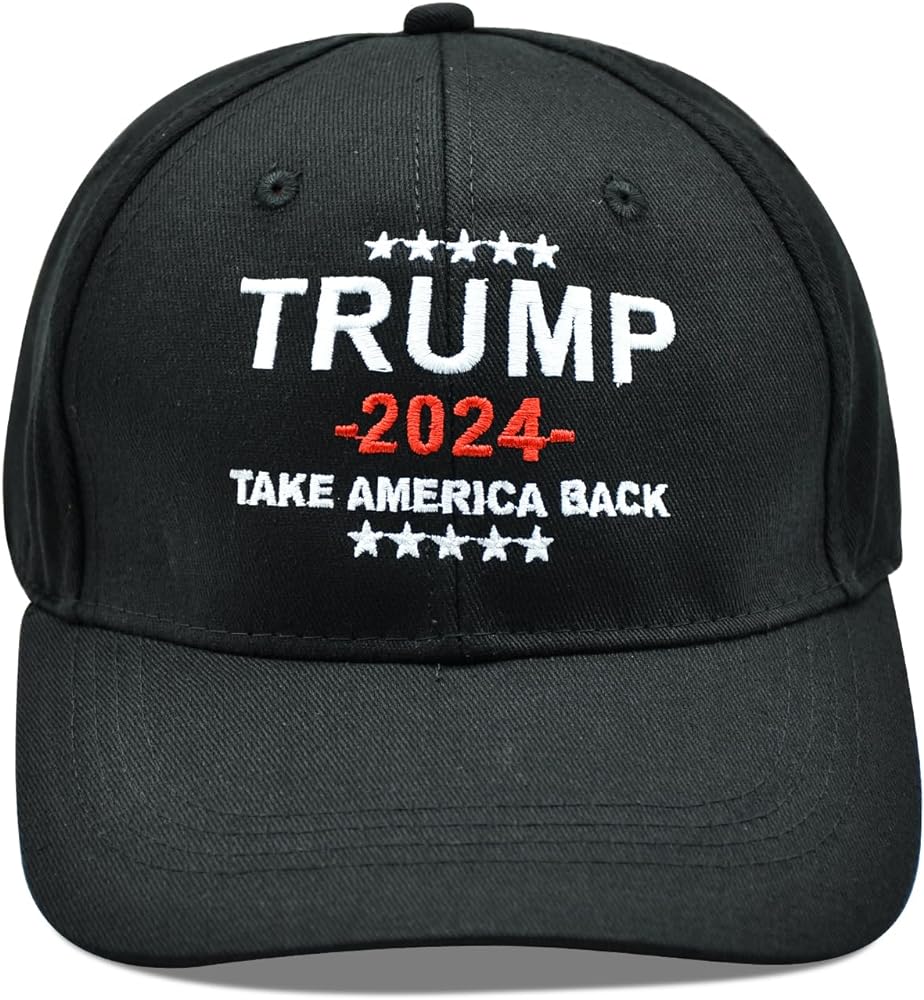 Trump 2024 Hat - Adjustable Baseball Cap with Take America Back Slogan, Unisex Embroidered Headwear Dad Cap