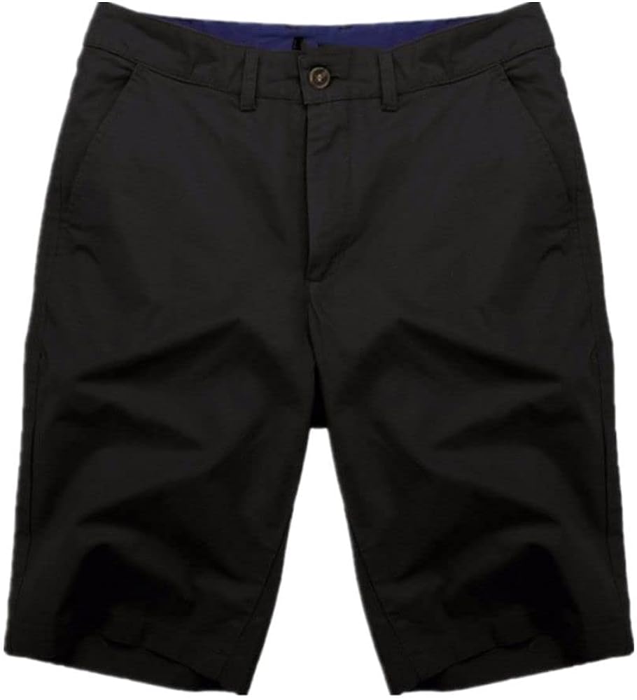 Casual Summer Shorts Men Knee Length chinos Big Large Black