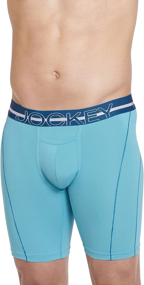 Jockey Men's Underwear Sport Silver Microfiber 9" Long Leg Boxer Brief