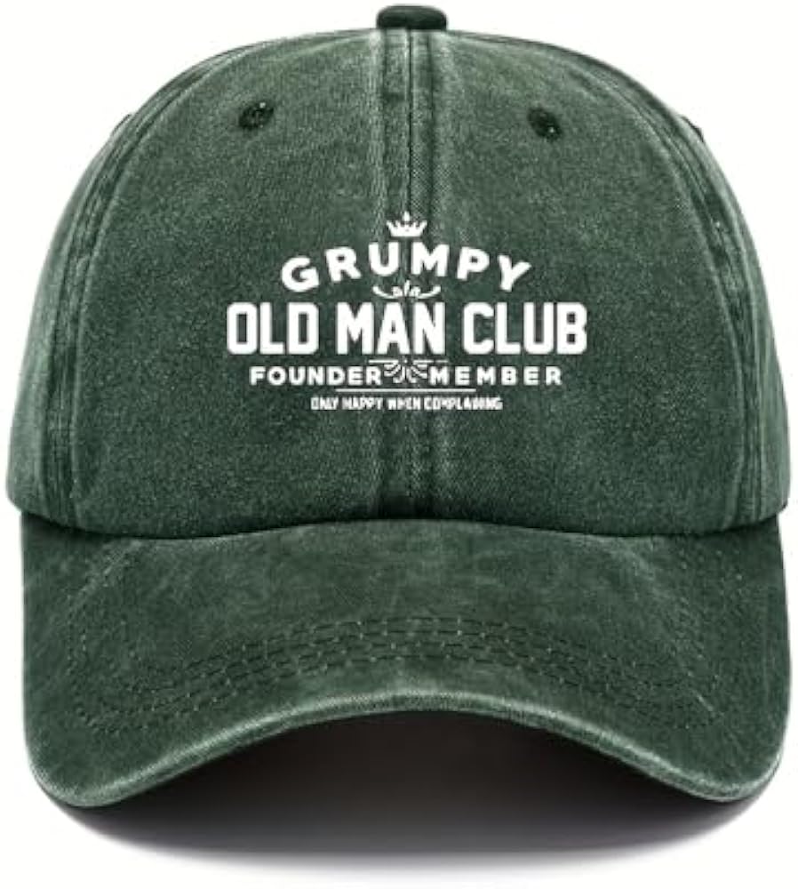 Grumpy Old Man Club Cotton Baseball Cap - Dad Papa Hat