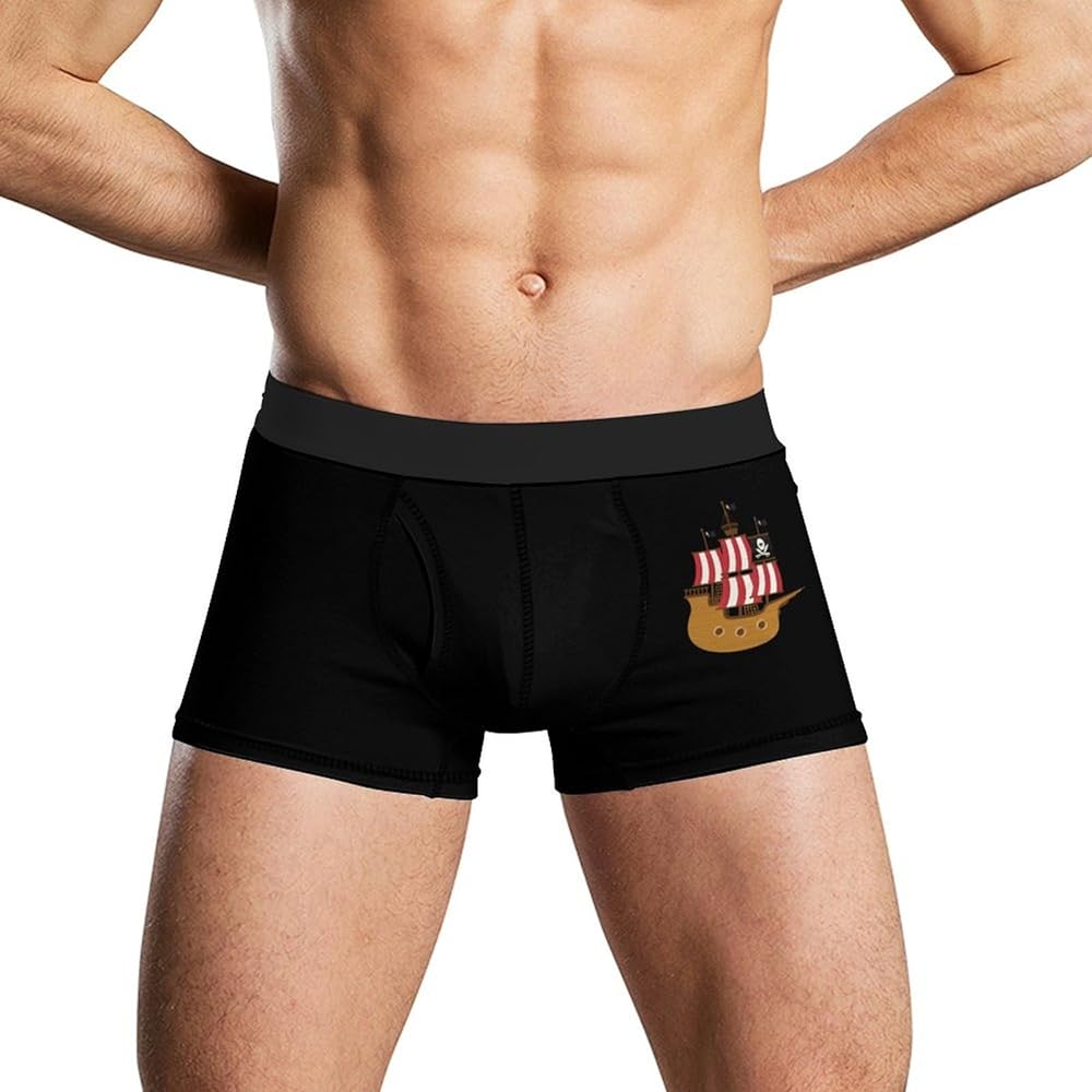 Pirate Ship Men's Boxer Briefs Soft Lightweight Underwear Stretch Trunks