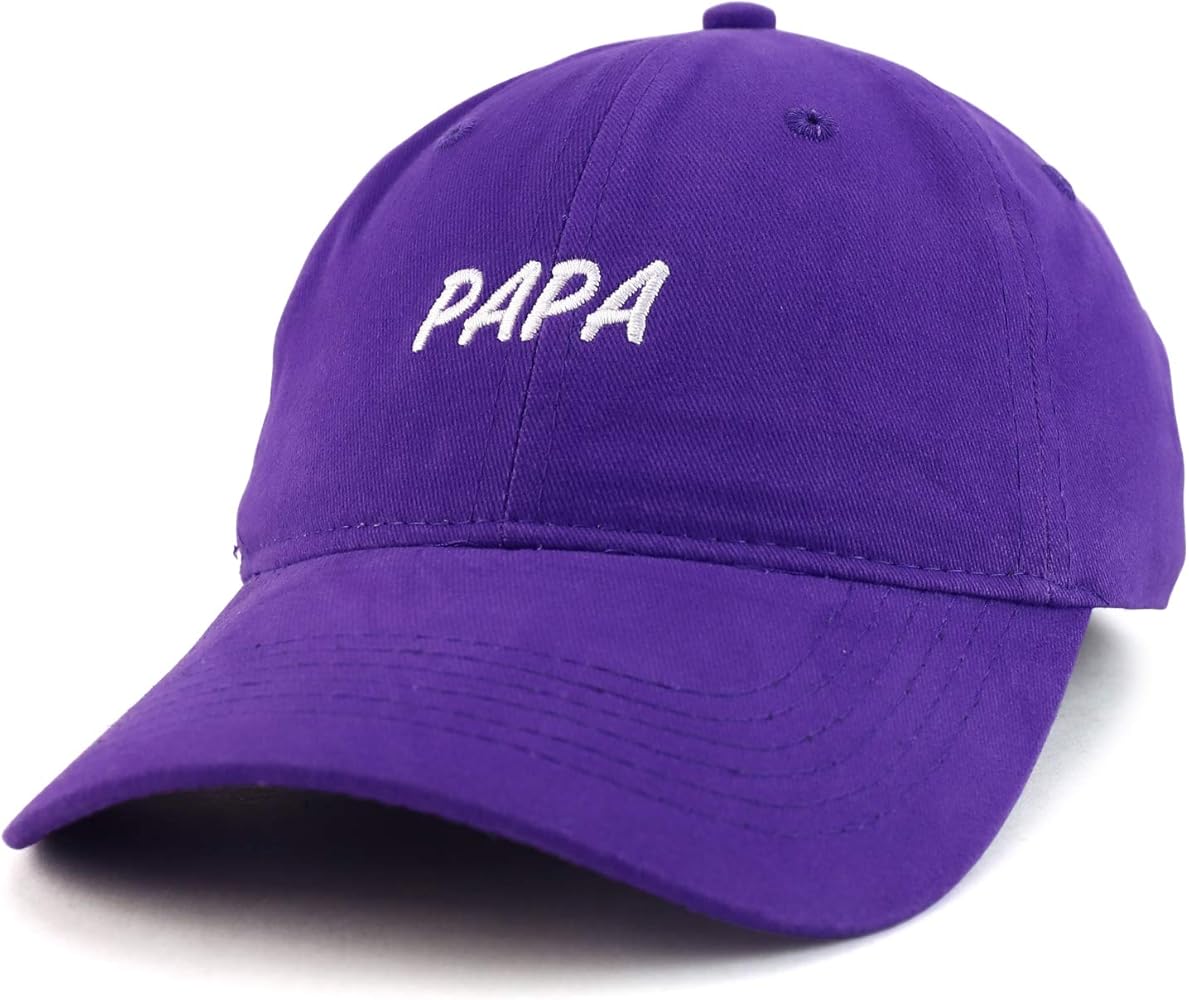 Trendy Apparel Shop Papa Embroidered Soft Crown 100% Brushed Cotton Cap