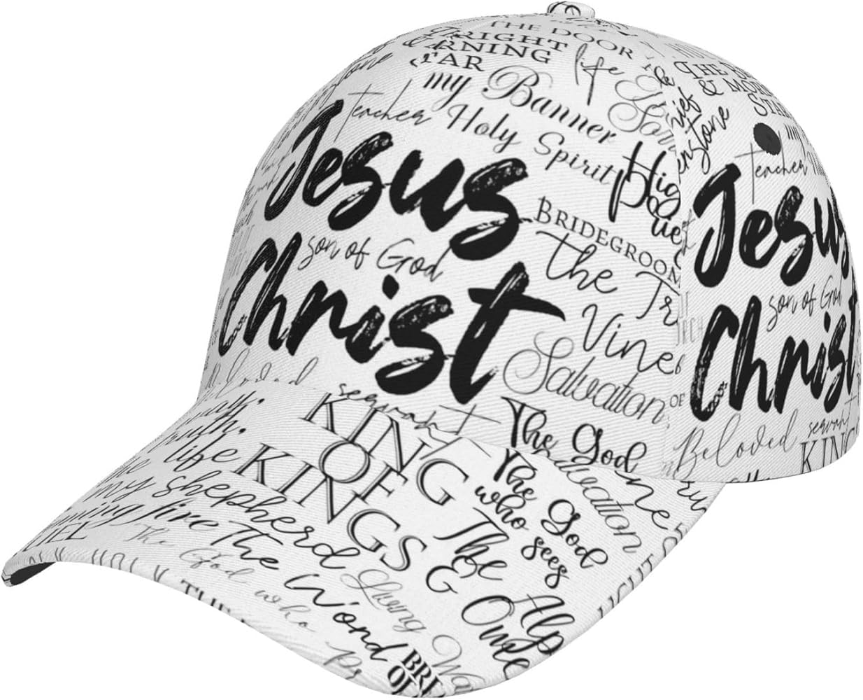 Jesus Christian Cross Baseball Cap for Men Women Adjustable Trucker Hat for Running Sports Hiking Beach