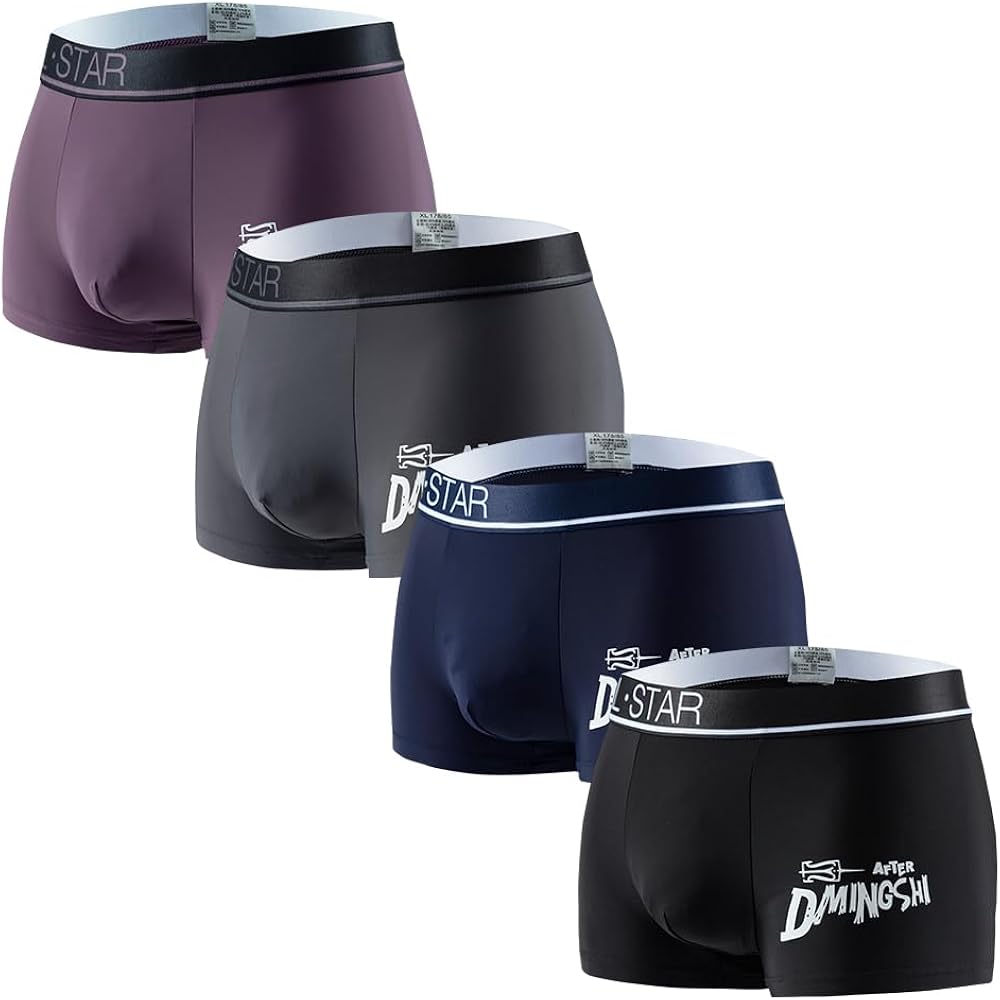 Men's 4-pack flat angle underwear nylon comfortable soft underwear men's shorts