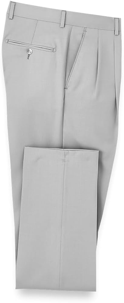 Paul Fredrick Men's Wool Gabardine Pleated Pants