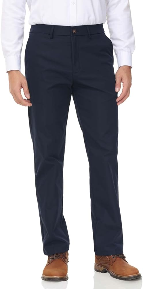 Soojun Men's Classic Fit Wrinkle Resistant Comfort Waist Flex Pant