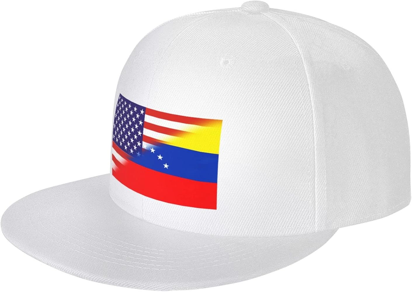 American Venezuela Combined Flag Baseball Cap for Men Women Adjustable Trucker Hats Vintage Washed Dad hat Gifts White