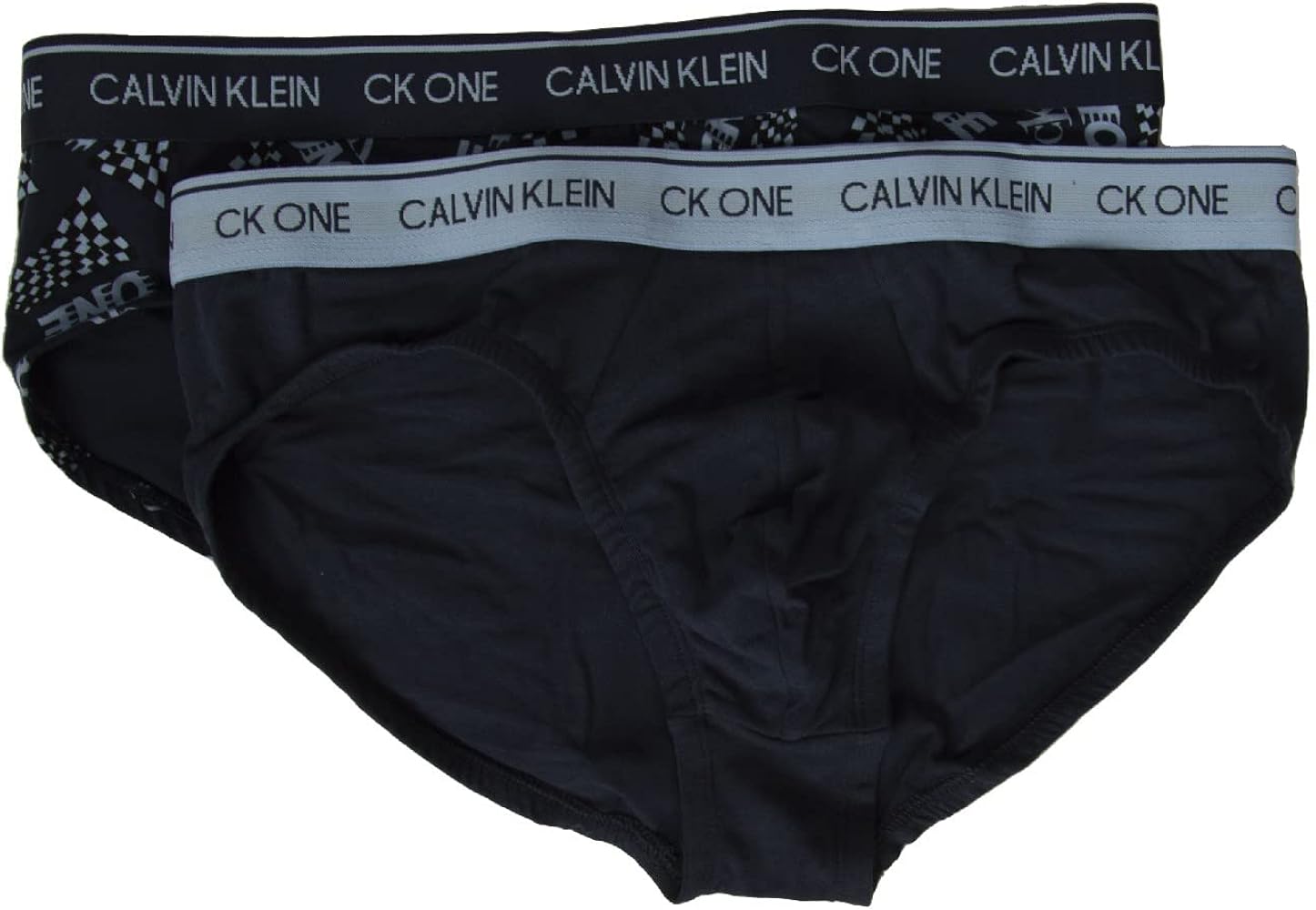 Calvin Klein Pack of 2 men's slippers briefs bipack CK item NB2383A HIP BRIEF 2PK, V6N BLUE SHADOW/RACING PRINT, Small