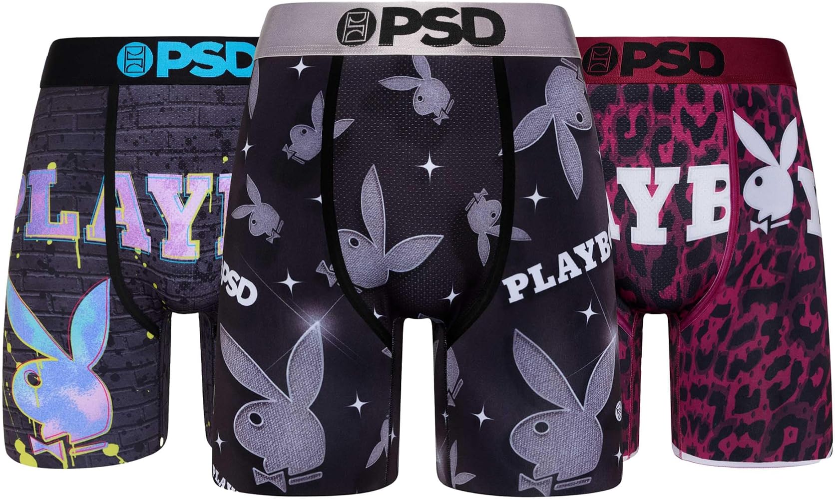 PSD Men's Playboy Boxer Briefs - Breathable and Supportive Men's Underwear with Moisture-Wicking Fabric