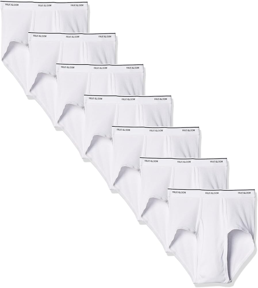 Fruit of The Loom Men's 7-Pack Basic Brief (X-Large (Waist: 40-42 / Chest: 46-48), White)