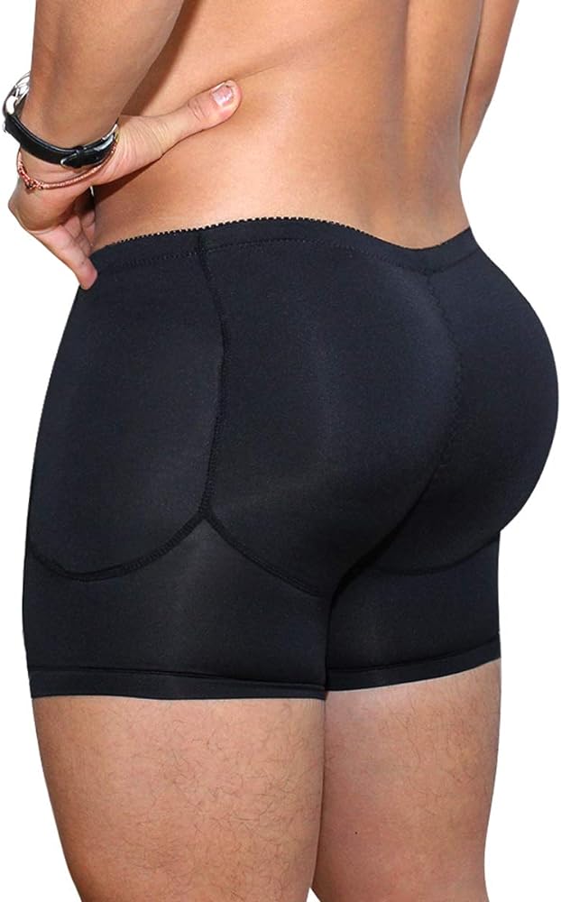 Men's Padded Shorts Boxer Underwear Tummy Control Shapewear Butt Lifter Briefs Plus Size