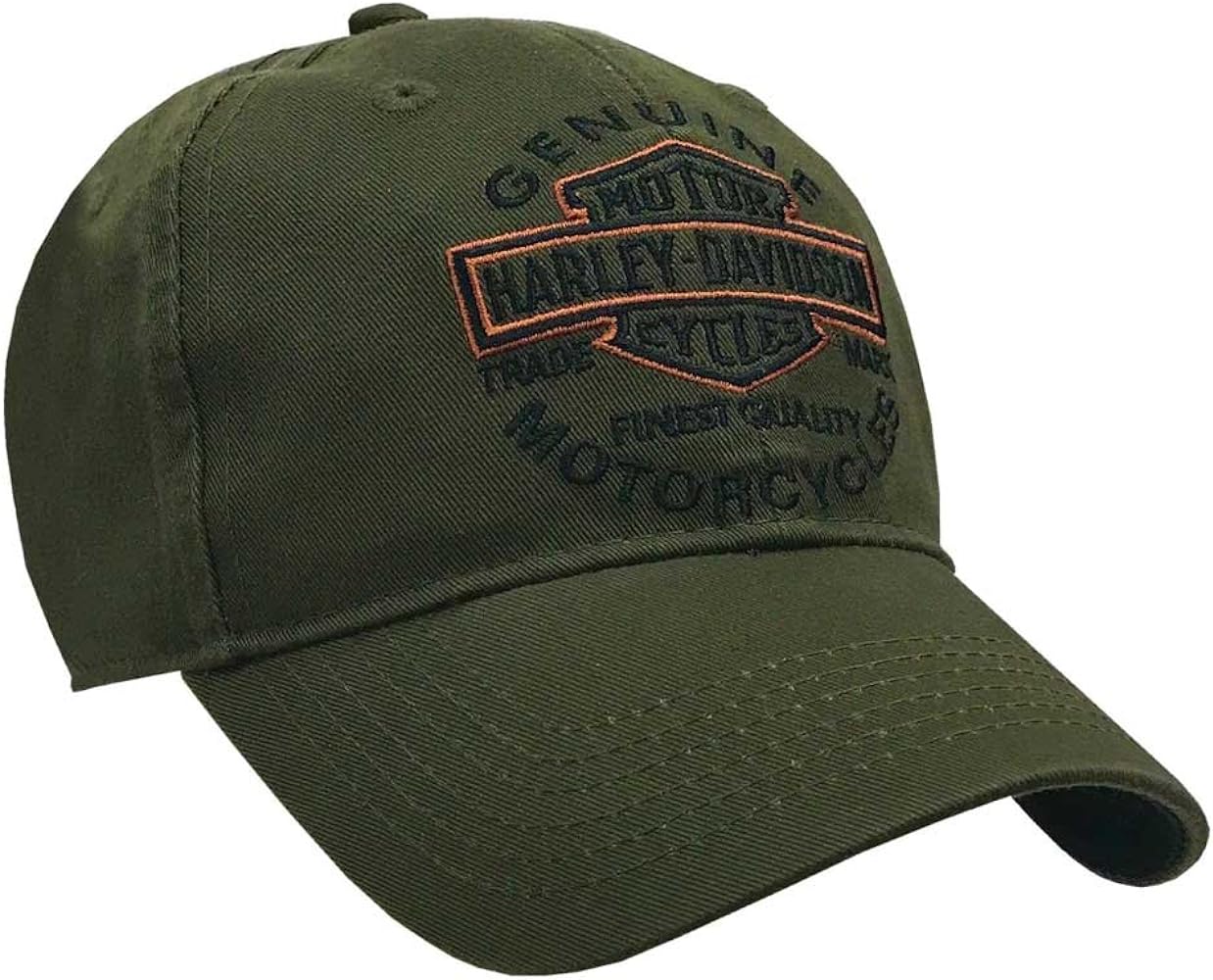 Harley-Davidson Men's Embroidered Long Bar & Shield Baseball Cap, Olive