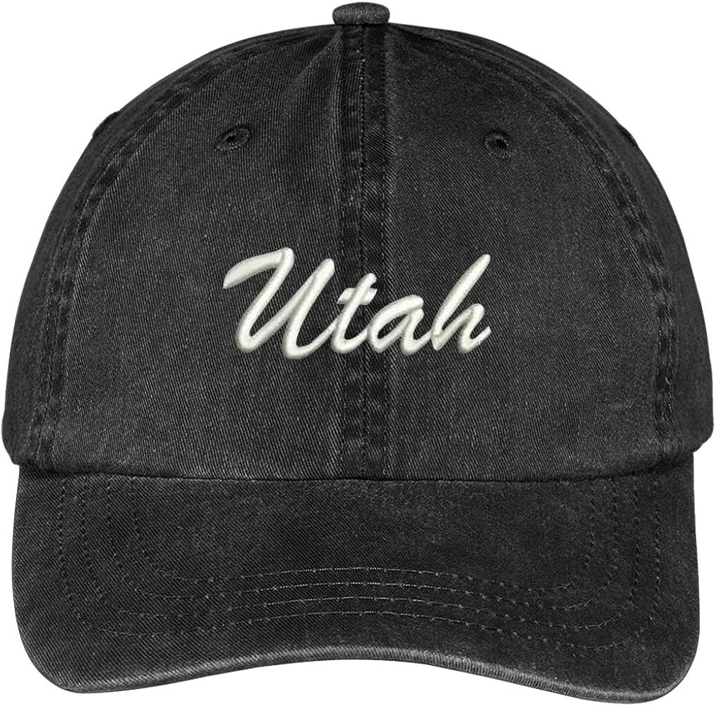 Trendy Apparel Shop Utah State Embroidered Low Profile Adjustable Cotton Cap