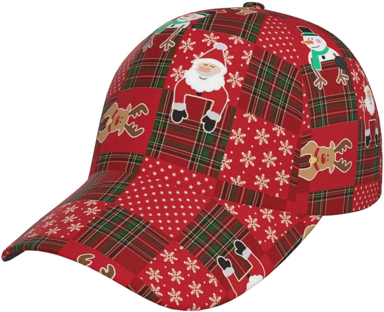 Cute Christmas Holiday Baseball Hat Women Men Xmas Snowflake Santa Adjustable Snapback Baseball Cap