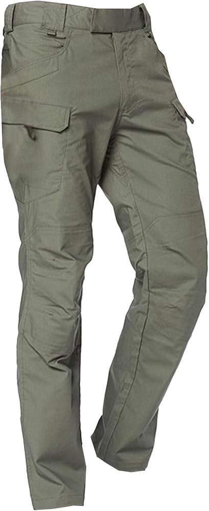 Men's Multi Pockets Work Tactical Pants Waterproof Ripstop Cargo Pants Lightweight Cotton Outdoor Hiking Pants