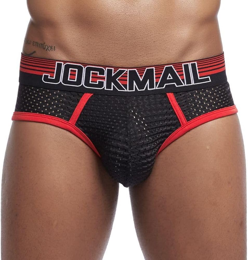 JOCKMAIL Men's Underwear Briefs Men's Sexy Underwear Breathable Mesh Briefs Soft Bulge Pouch Underwear