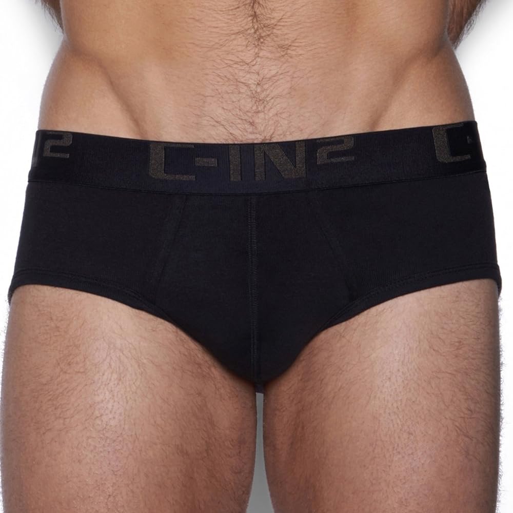 C-IN2 Core Men’s Mid-Rise Briefs Underwear with 2-Ply Center Seam Contour Pouch | Breathable Cotton Briefs for Men