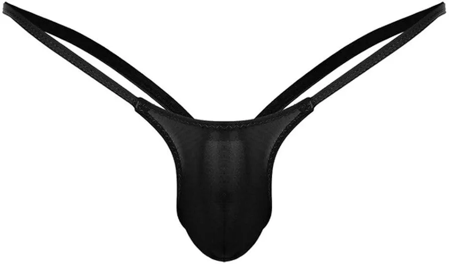 Briefs Rise Low Mens Underwear G-String Underpants Thong Back Open Plus Size Sexy Maid Lingerie for Women (Black, M)