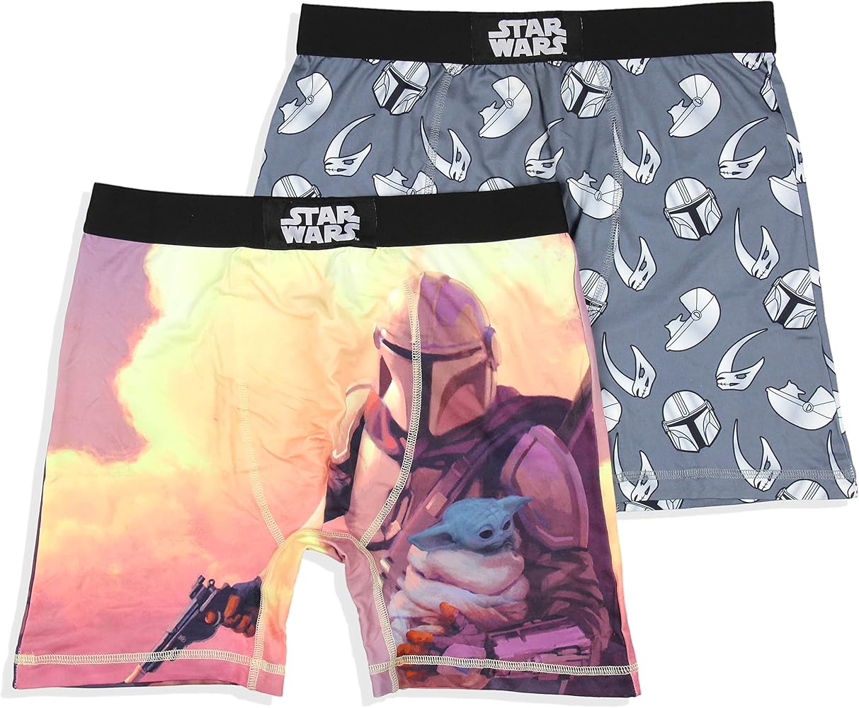 INTIMO Star Wars Mens' The Mandalorian 2 Pack Boxers Underwear Boxer Briefs