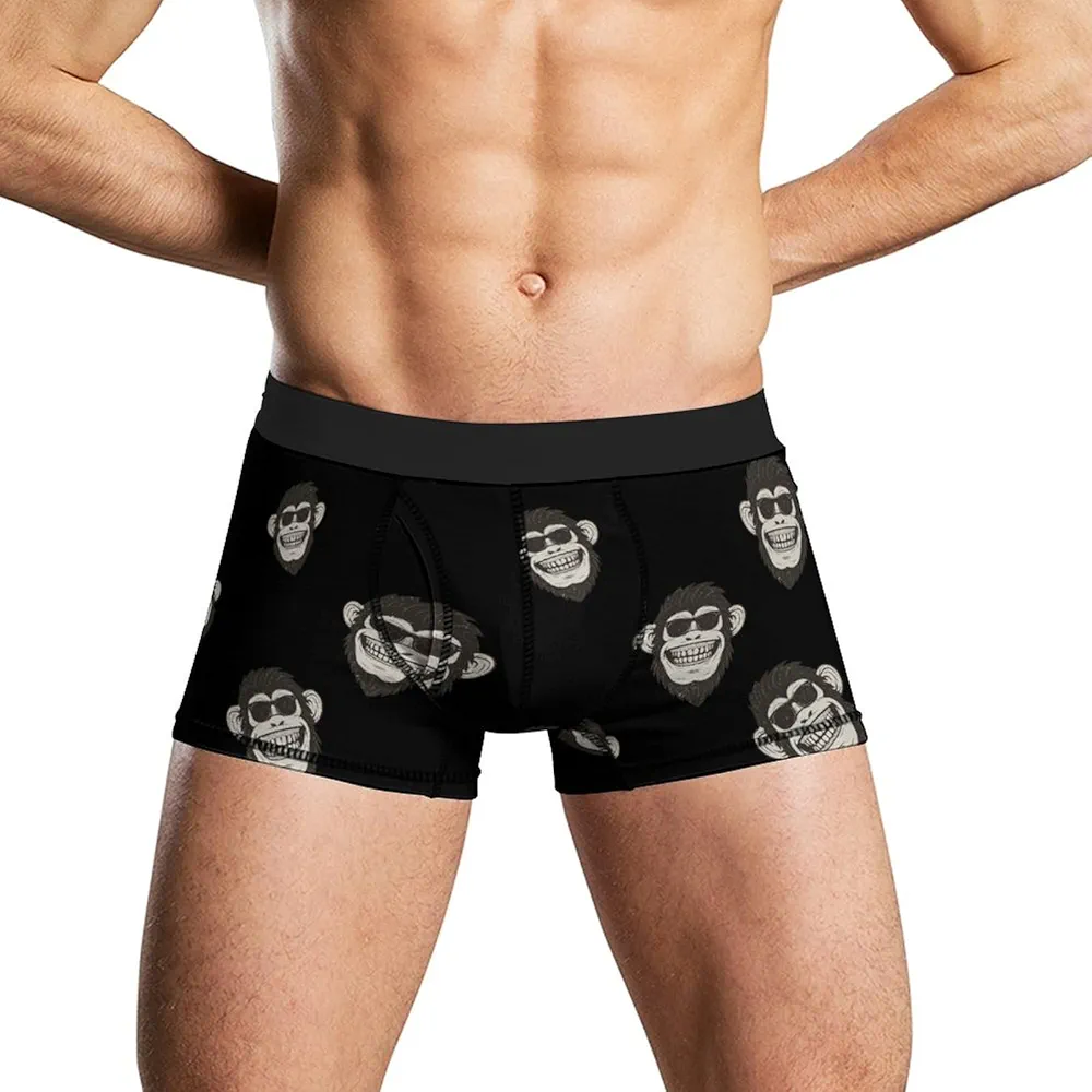 Funny Monkey Mens Underwear Every Day Comfort Stretch Boxer Briefs Quick Dry Sports Underpants