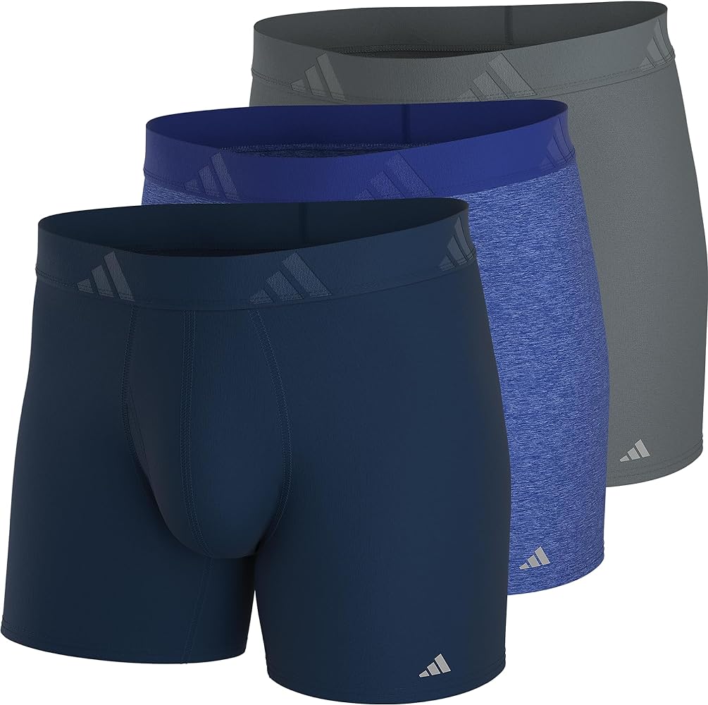 adidas Men's Luxe Comfort Fit Trunk Underwear in Premium Ultra Soft Stretchy Fabric Contoured for All-Day Wear (3-Pack)