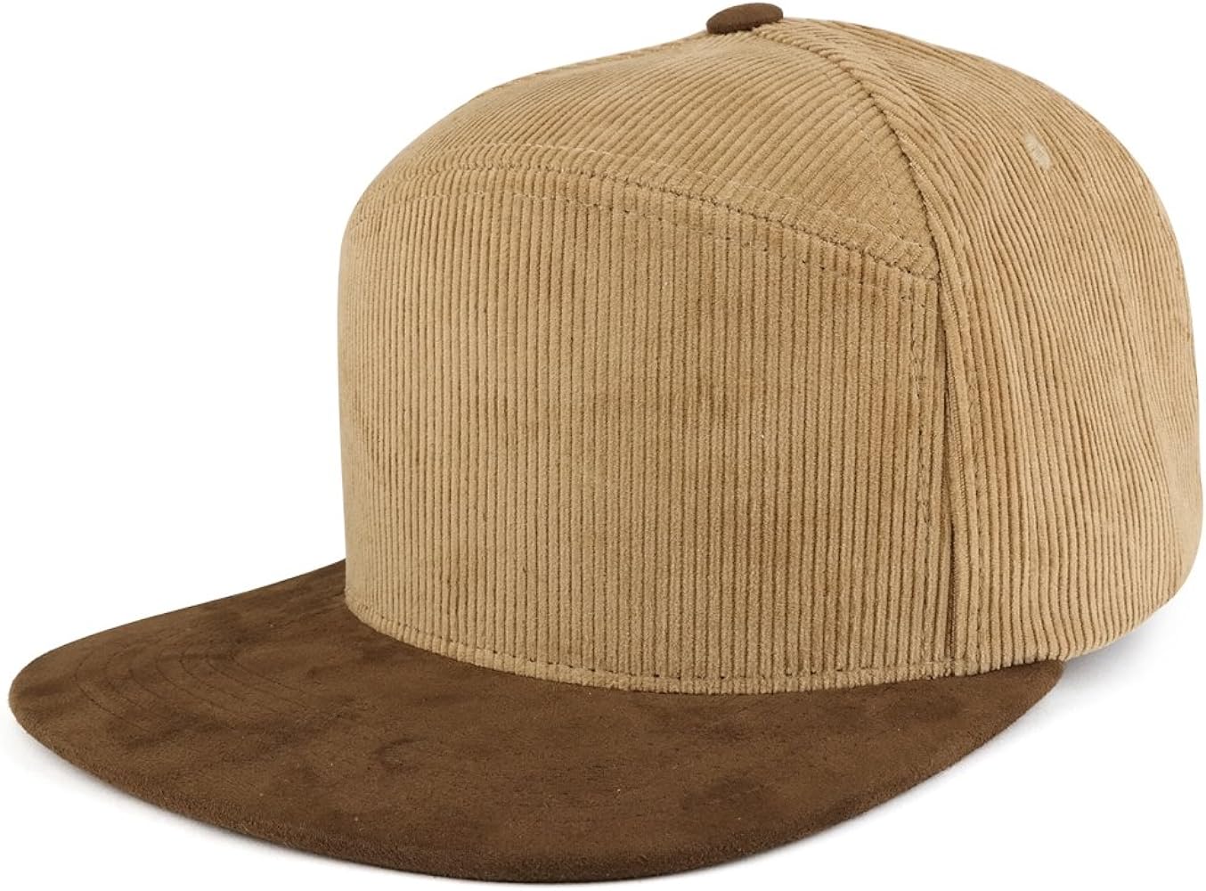 Trendy Apparel Shop Plain Corduroy Textured Suede Flat Bill Snapback Cap