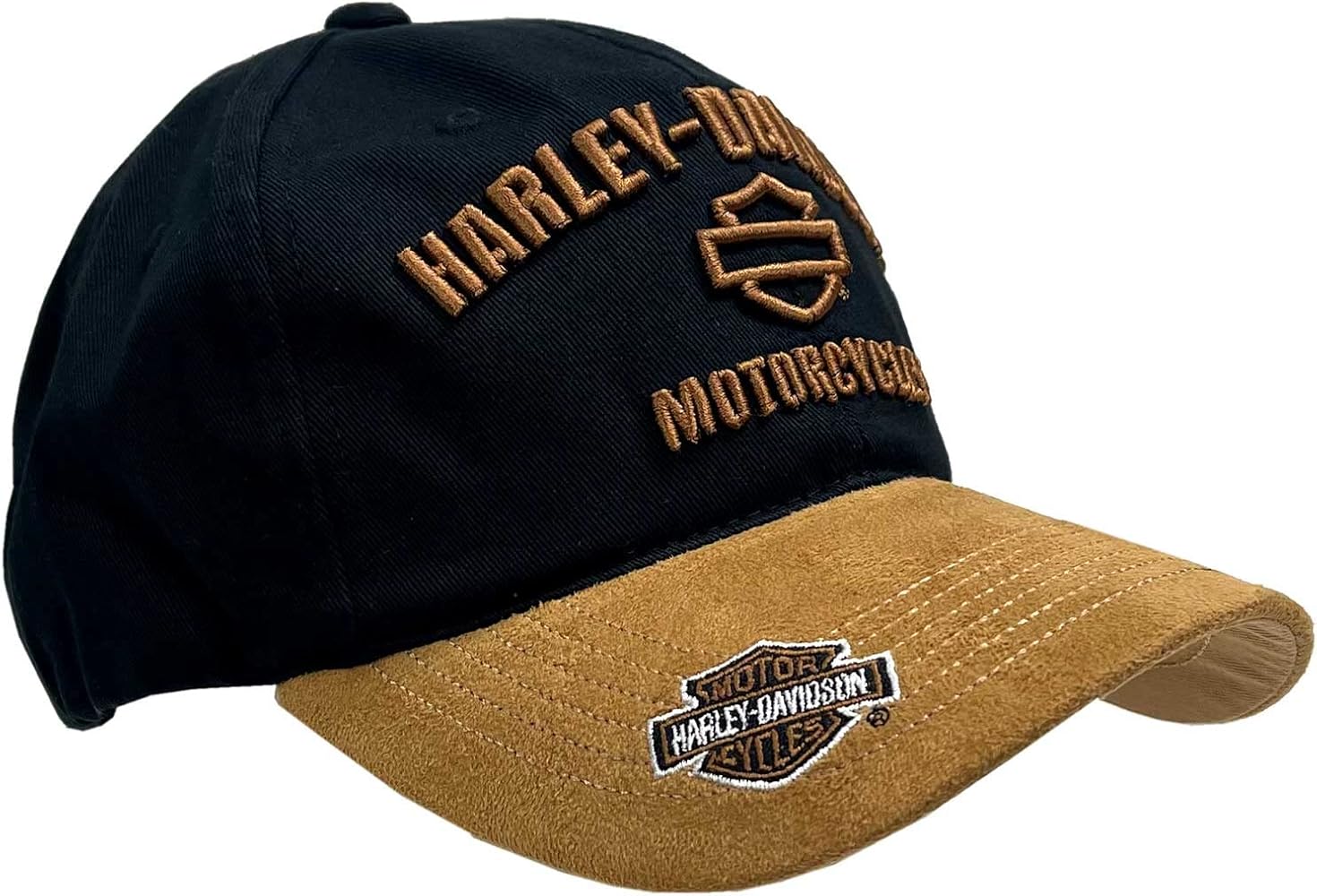 Harley-Davidson Men's H-D Motorcycles Logo Baseball Cap, Black/Brown