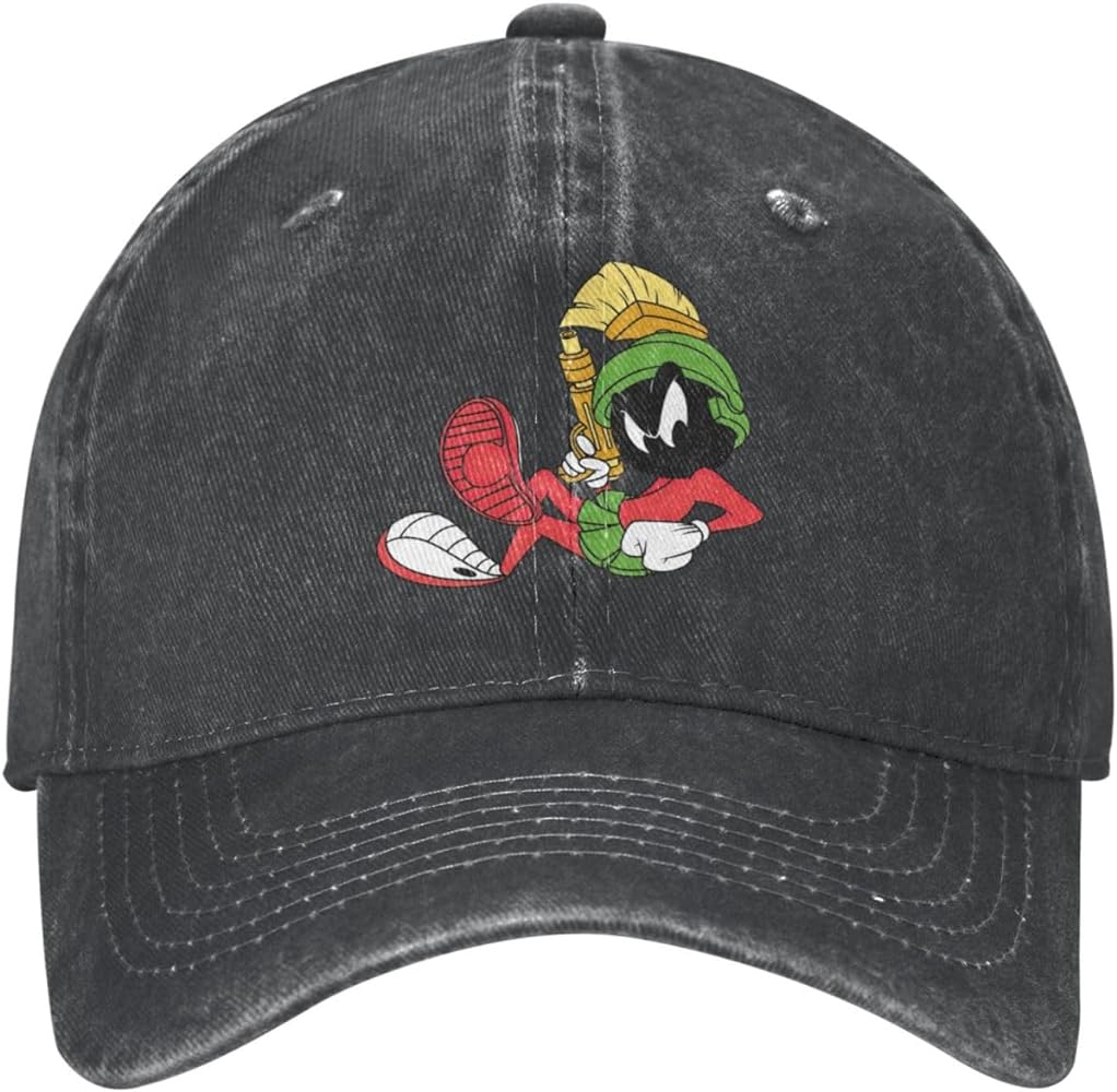 Marvin The Cartoon Martian Alien Baseball Cap Casquette for Men Women Adjustable Trucker Hat Baseball Hat Casual Sun Hat Black